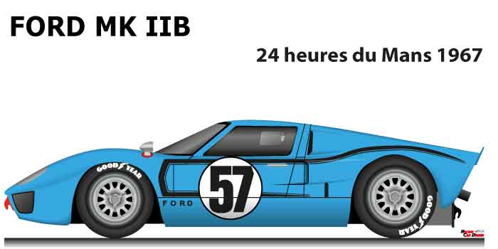 Ford GT40 MKIIB n.57 did not finish in the 24 Hours of Le Mans 1967