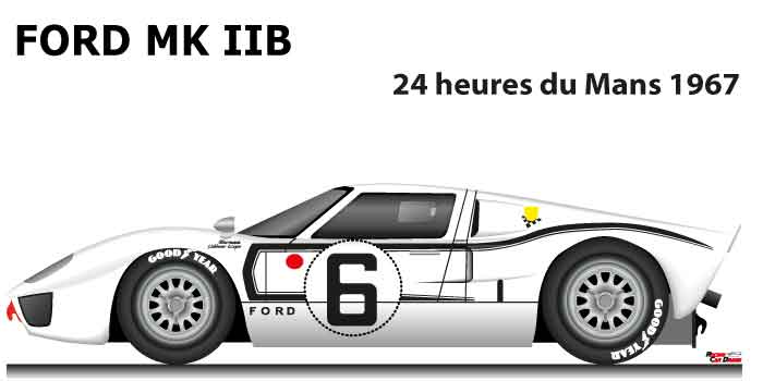 Ford GT40 MKIIB n.6 did not finish in the 24 Hours of Le Mans 1967