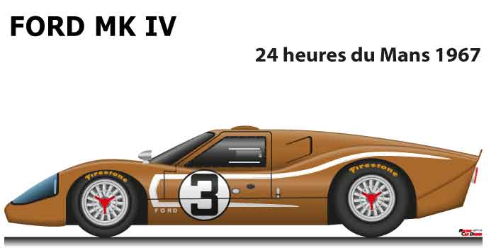 Ford MK IV n.3 did not finish at the 24 Hours of Le Mans 1967