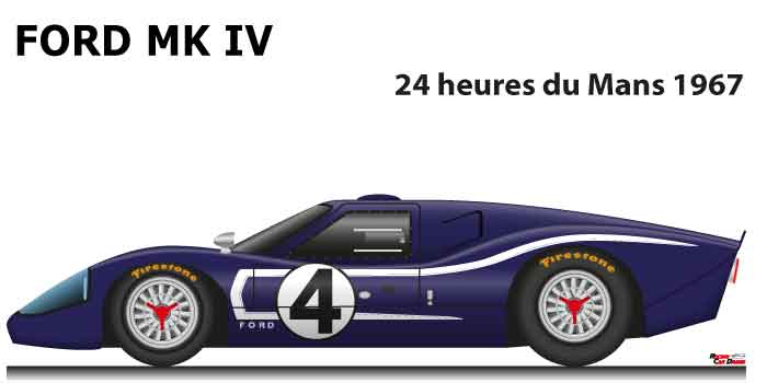 Ford MK IV n.4 did not finish at the 24 Hours of Le Mans 1967