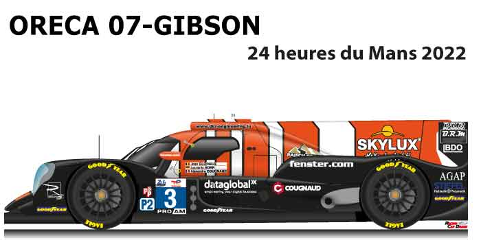 Oreca 07 - Gibson n.3 twentysecond in the 24 hours of Le Mans 2022