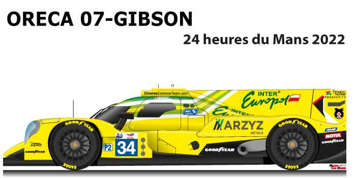 Oreca 07 - Gibson n.34 seventeenth in the 24 hours of Le Mans 2022