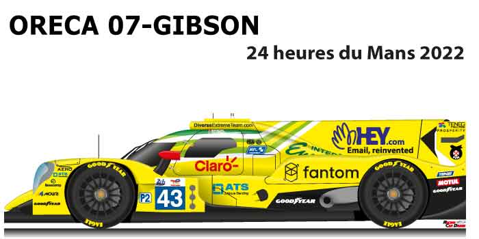 Oreca 07 - Gibson n.43 eighteenth in the 24 hours of Le Mans 2022