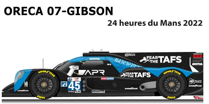 Oreca 07 - Gibson n.45 nineteenth in the 24 hours of Le Mans 2022