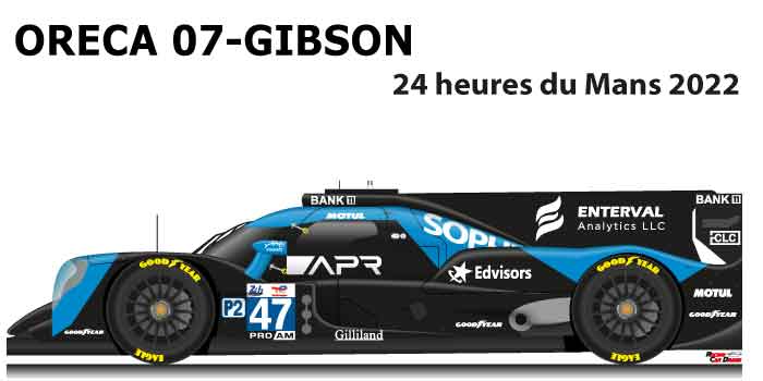 Oreca 07 - Gibson n.47 twenty-fifth in the 24 hours of Le Mans 2022