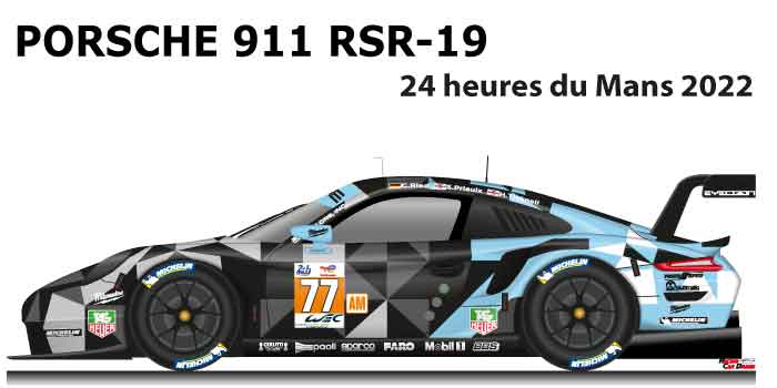 Porsche 911 RSR-19 n.77 forty-seventh 24 Hours of Le Mans 2022