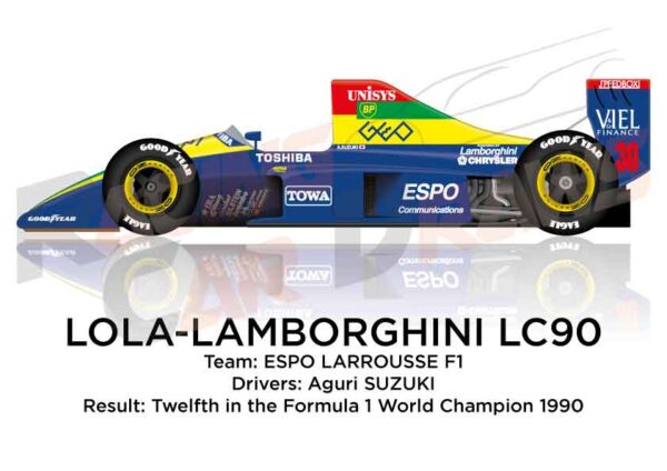 Lola - Lamborghini LC90 n.30 twelfth in Formula 1 Championship 1990
