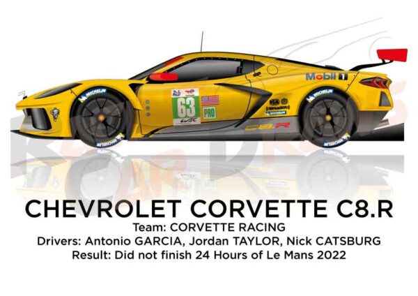 Chevrolet Corvette C8.R n.63 dnf 24 hours of Le Mans 2022