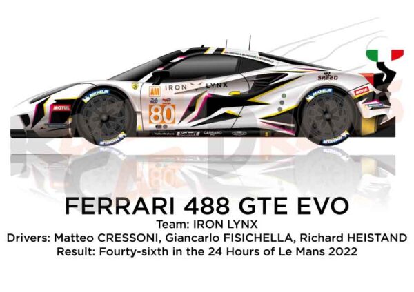 Ferrari 488 GTE EVO n.80 forty-sixth 24 Hours of Le Mans 2022