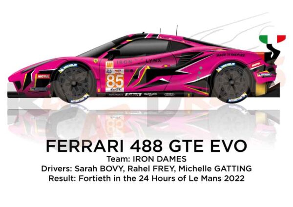 Ferrari 488 GTE EVO n.85 fortieth 24 Hours of Le Mans 2022