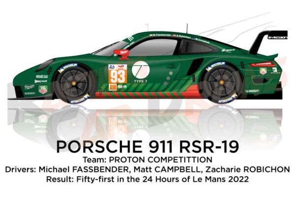 Porsche 911 RSR-19 n.93 fifty-first 24 Hours of Le Mans 2022