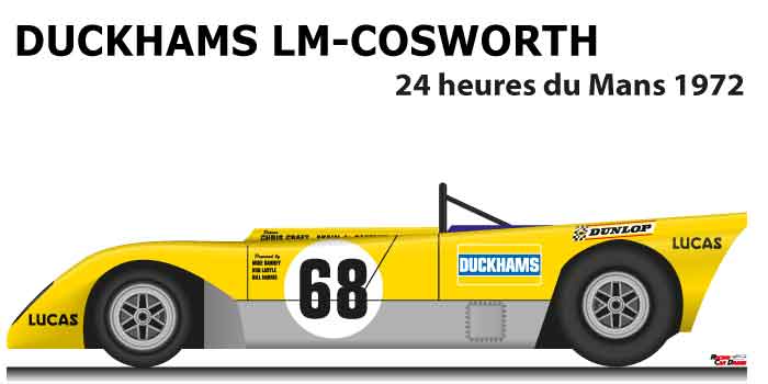 Duckhams LM - Cosworth n.68 twelfth in the 24 Hours of Le Mans 1972