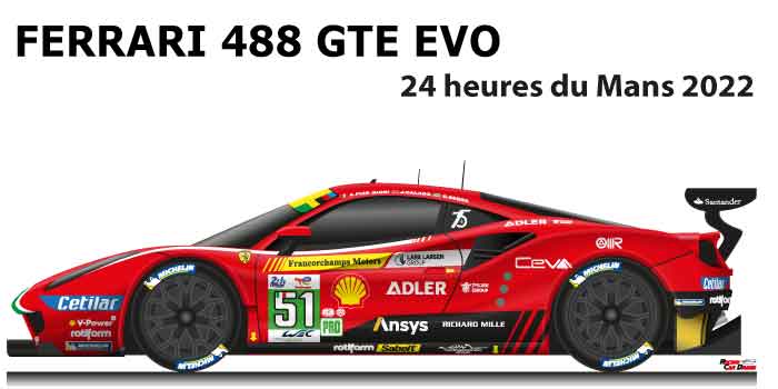 Ferrari 488 GTE EVO n.52 twenty-ninth 24 Hours of Le Mans 2022