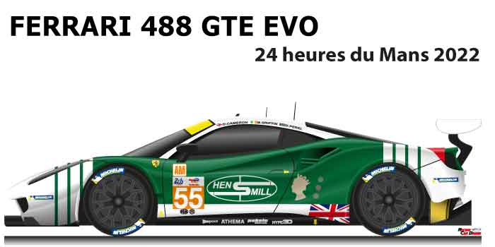 Ferrari 488 GTE EVO n.55 forty-third 24 Hours of Le Mans 2022