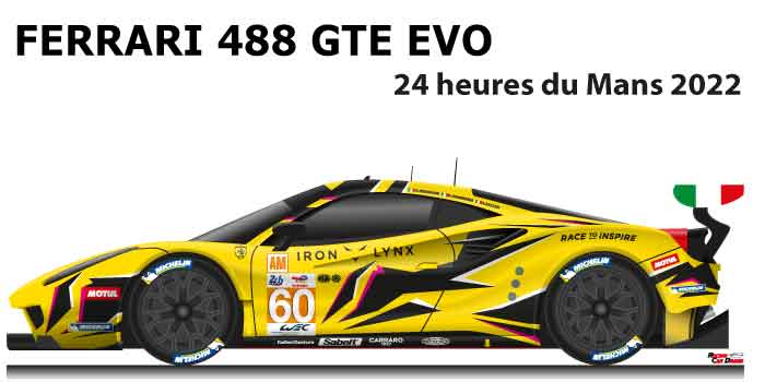 Ferrari 488 GTE EVO n.60 dnf 24 Hours of Le Mans 2022