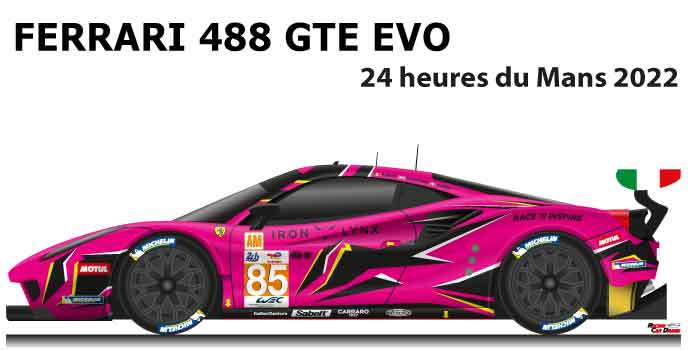 Ferrari 488 GTE EVO n.85 fortieth 24 Hours of Le Mans 2022