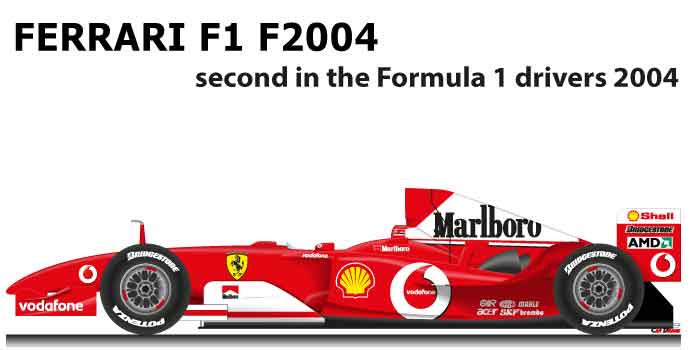 Ferrari F1 F2004 n.2 second in the Formula 1 World Champion