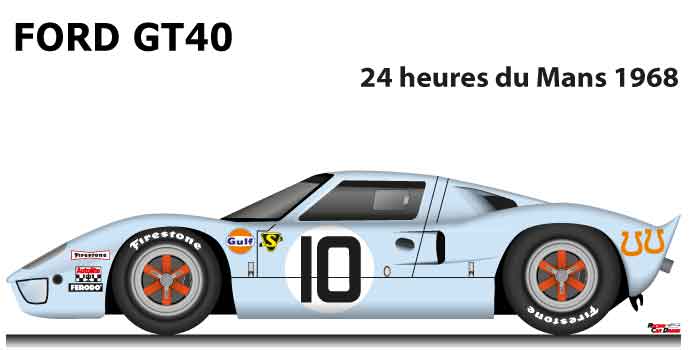 Ford GT40 n.10 24 Hours of Le Mans 1968