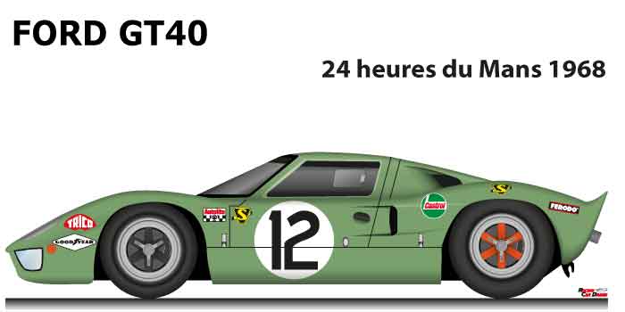 Ford GT40 n.12 24 Hours of Le Mans 1968