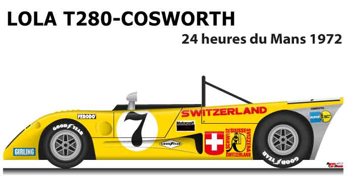 Lola T280 - Cosworth n.7 did not finish in the 24 Hours of Le Mans 1972