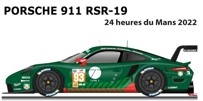 Porsche 911 RSR-19 n.93 fifty-first 24 Hours of Le Mans 2022