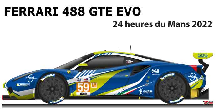 Ferrari 488 GTE EVO n.59 did not finish 24 Hours of Le Mans 2022