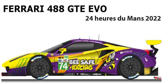 Ferrari 488 GTE EVO n.74 thirty-second 24 Hours of Le Mans 2022