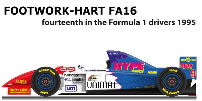 Footwork - Hart FA16 n.9 finished fourteenth in the Formula 1 World Championship 1995