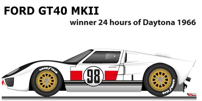 Ford GT40 MKII n.98 winner in the 24 Hours of Daytona 1966