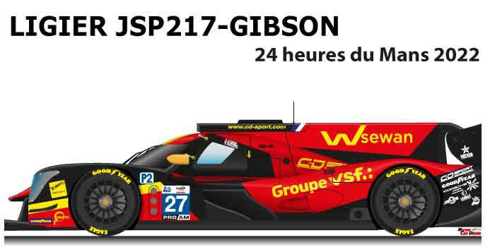 Ligier JSP217 - Gibson n.27 forty-ninth in the 24 hours of Le Mans 2022