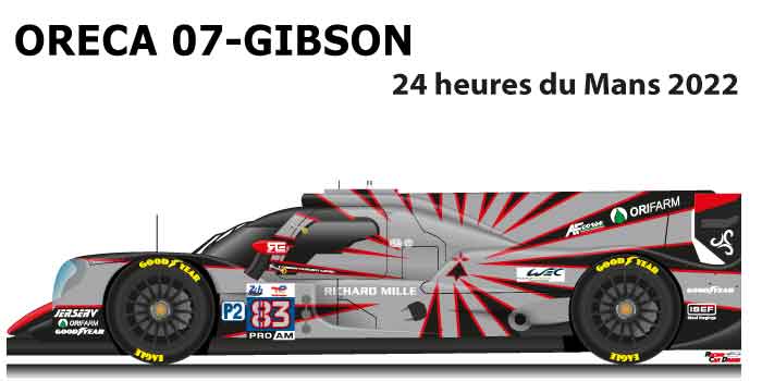 Oreca 07 - Gibson n.83 twenty-fourth in the 24 hours of Le Mans 2022