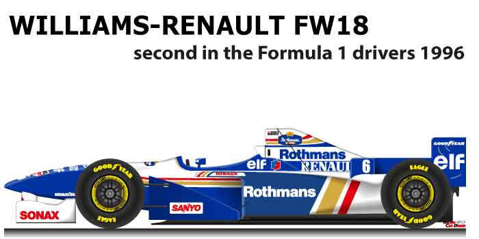 Williams - Renault FW18 n.6 second in the Formula 1 Champion 1996