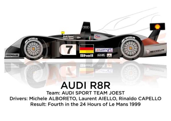 Audi R8R n.7 finished fourth 24 Hours Le Mans 1999