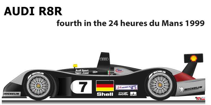 Audi R8R n.7 finished fourth 24 Hours Le Mans 1999