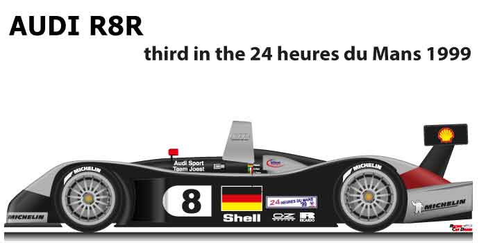 Audi R8R n.8 finished third 24 Hours Le Mans 1999