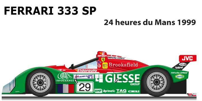 Ferrari 333 SP n.29 in the 24 Hours of Le Mans 1999