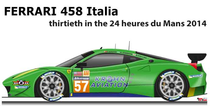 Ferrari 458 Italia n.57 finished thirtieth 24 Hours of Le Mans 2014