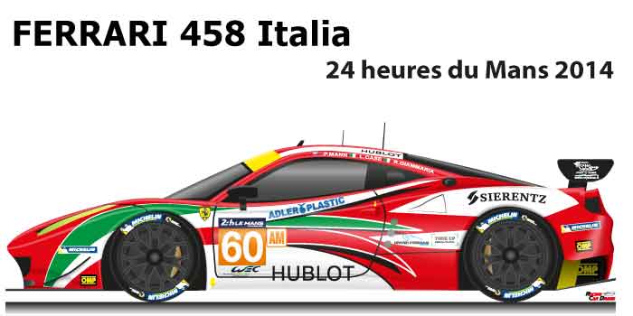 Ferrari 458 Italia n.60 did not finish 24 Hours of Le Mans 2014