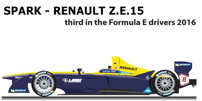 Renault Z.E. 15 n.8 third in the Formula E World Champion 2016