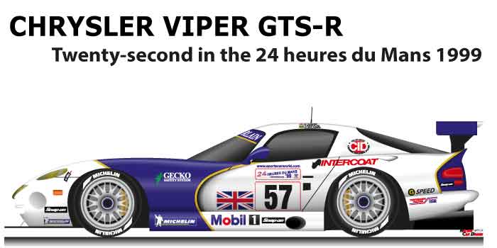 Chrysler Viper GTS-R n.57 twenty-second 24 Hours of Le Mans 1999