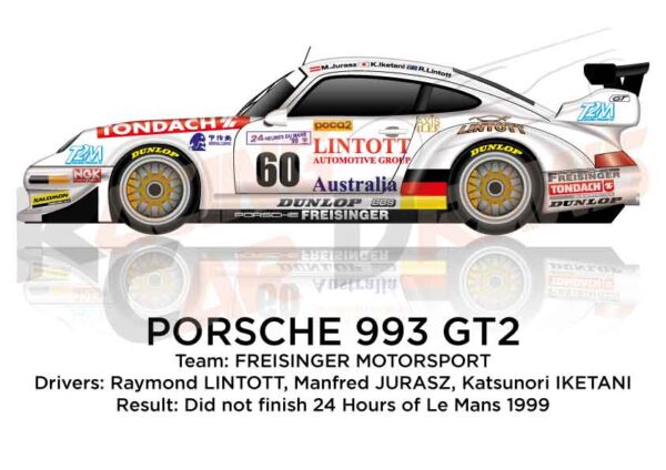 Porsche 993 GT2 n.60 did not finish 24 Hours of Le Mans 1999