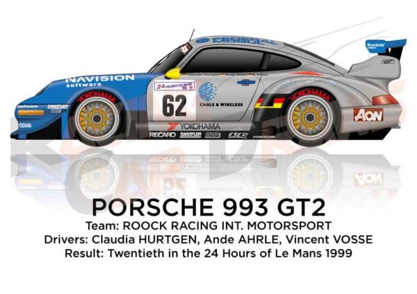 Porsche 993 GT2 n.62 twentieth at the 24 Hours of Le Mans 1999