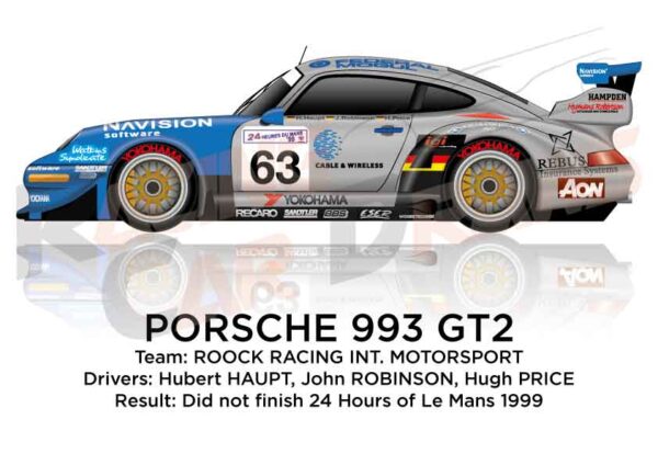 Porsche 993 GT2 n.63 did not finish 24 Hours of Le Mans 1999