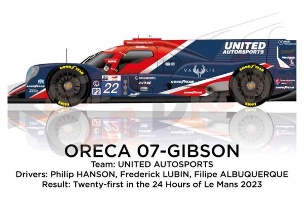 Oreca 07 - Gibson n.22 twenty-first in the 24 hours of Le Mans 2023