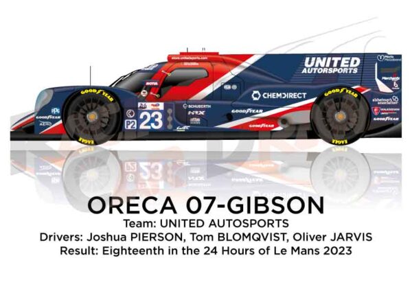 Oreca 07 - Gibson n.23 eighteenth in the 24 hours of Le Mans 2023