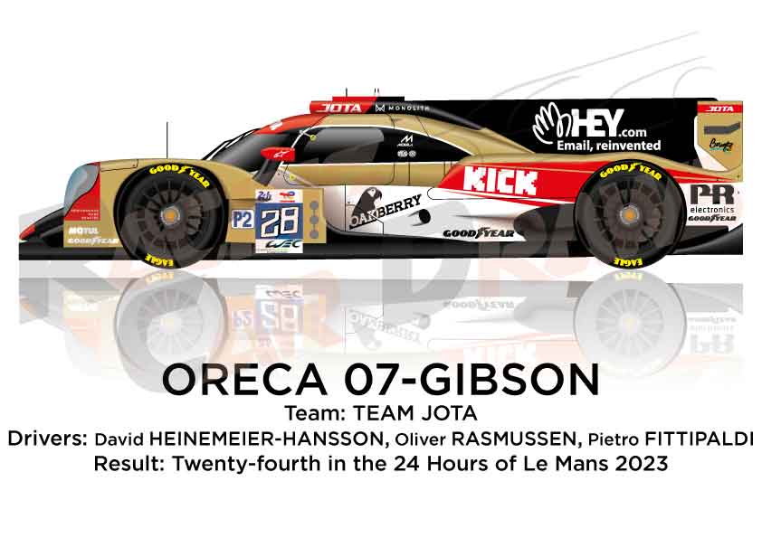 Oreca 07 - Gibson n.28 twenty-fourth in the 24 hours of Le Mans 2023
