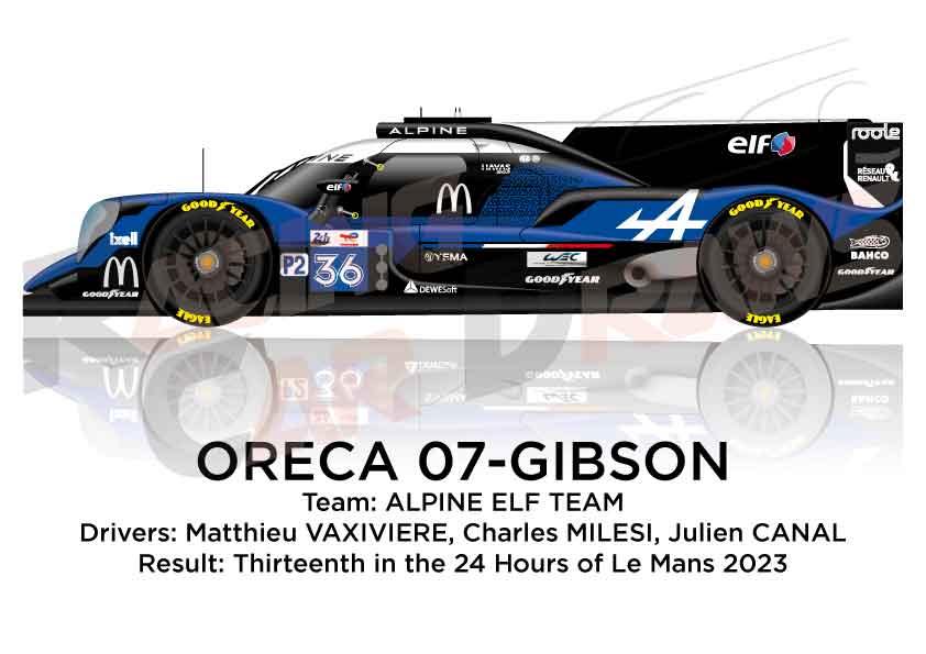 Oreca 07 - Gibson n.36 thirteenth in the 24 hours of Le Mans 2023