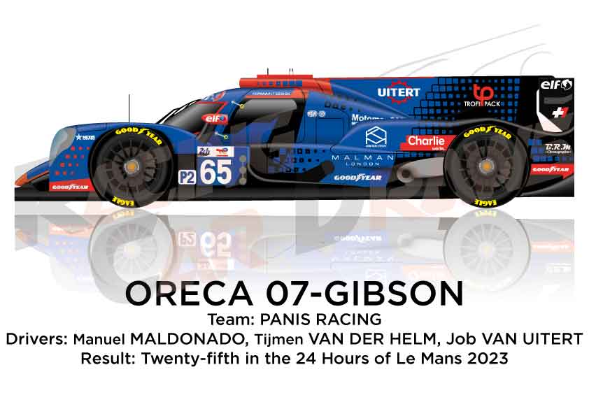 Oreca 07 - Gibson n.65 twenty-fifth in the 24 hours of Le Mans 2023
