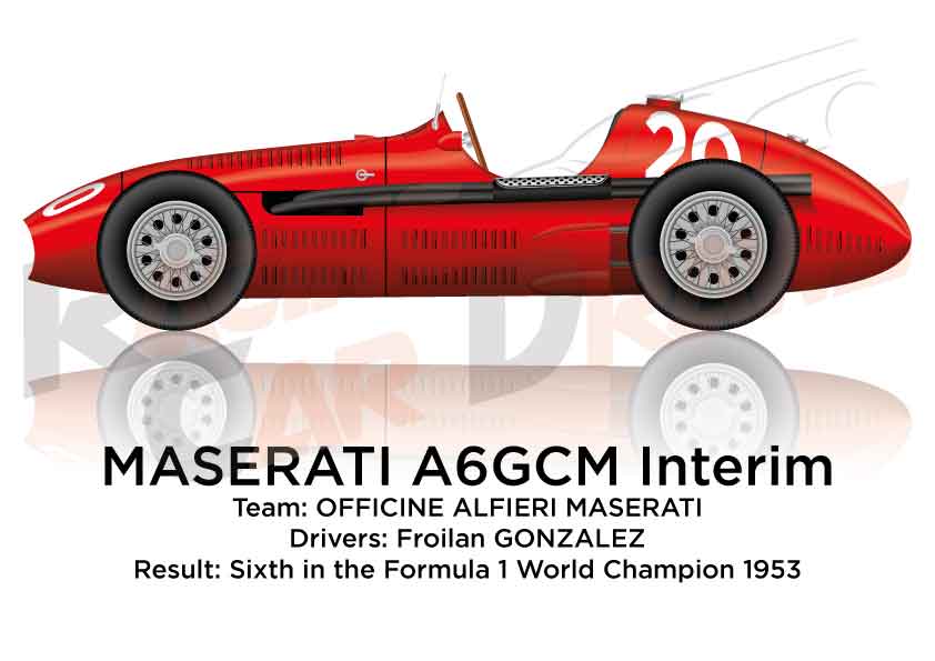Maserati A6GCM Interim sixth in the Formula 1 World Champion 1953 with Gonzalez