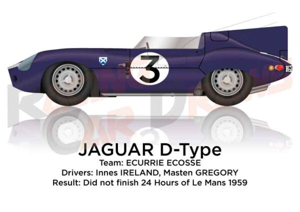 Jaguar D-Type n.3 did not finish 24 Hours of Le Mans 1959